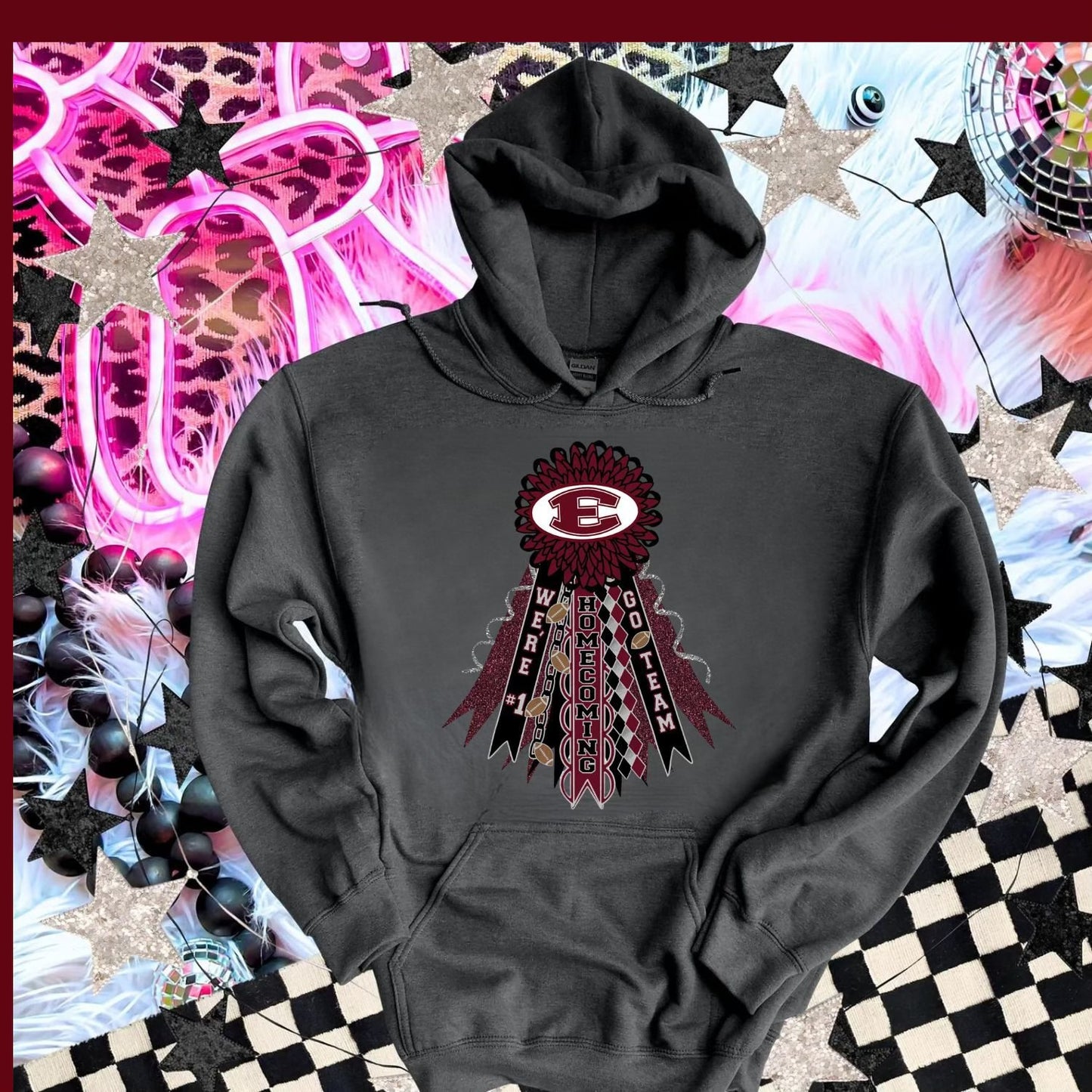 MAROON MUM WITH ENNIS LOGO