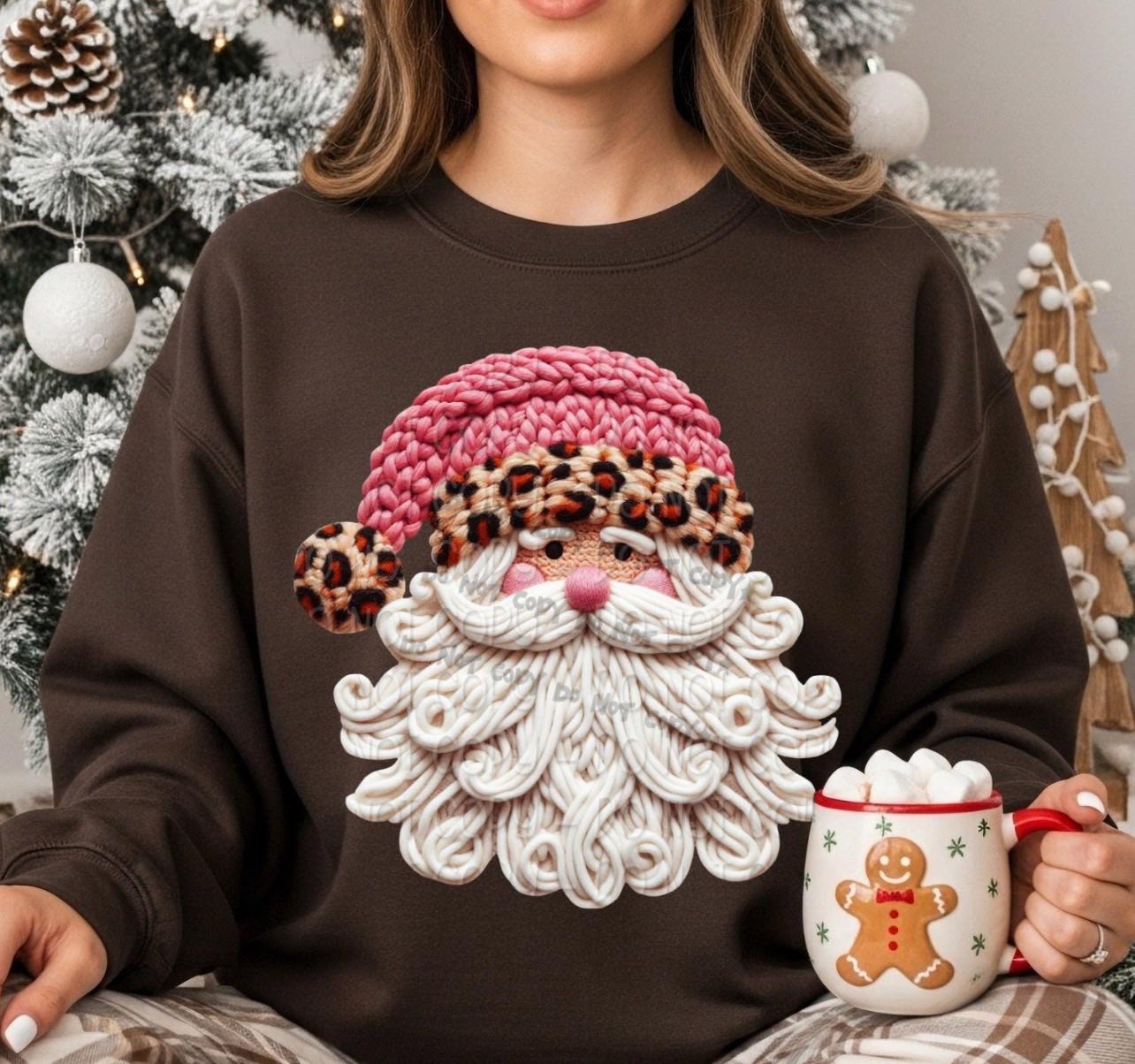 FAUX YARN CHEETAH SANTA