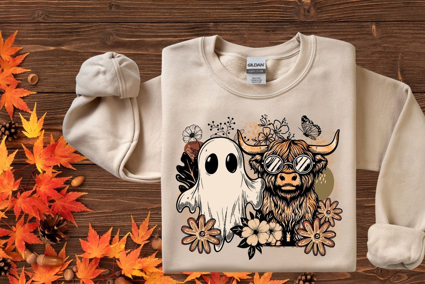 FALL GHOST & HIGHLAND COW