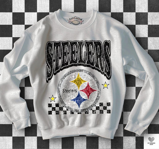 YOUR TEAM GLITTER CHECKERED