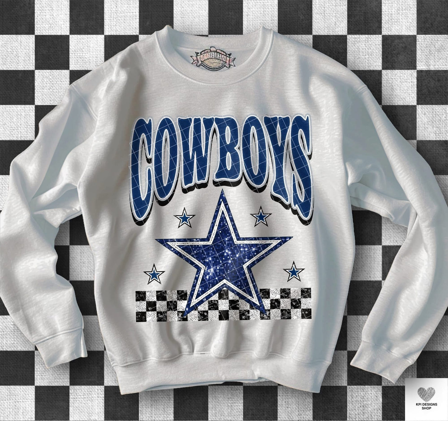 YOUR TEAM GLITTER CHECKERED