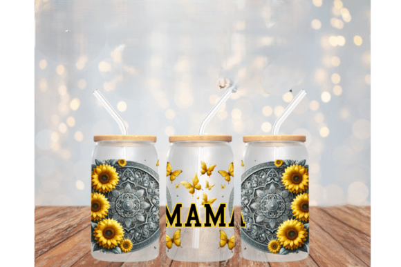 MAMA WITH SUNFLOWERS & BUTTERFLIES