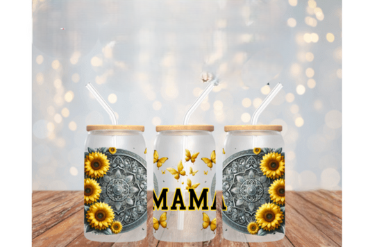 MAMA WITH SUNFLOWERS & BUTTERFLIES