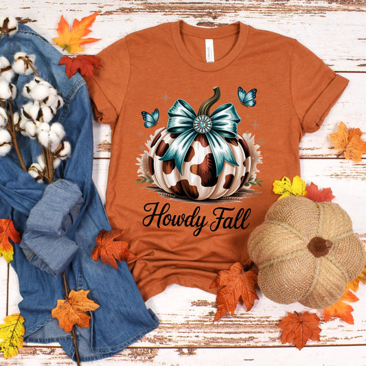 COWHIDE HOWDY FALL PUMPKIN