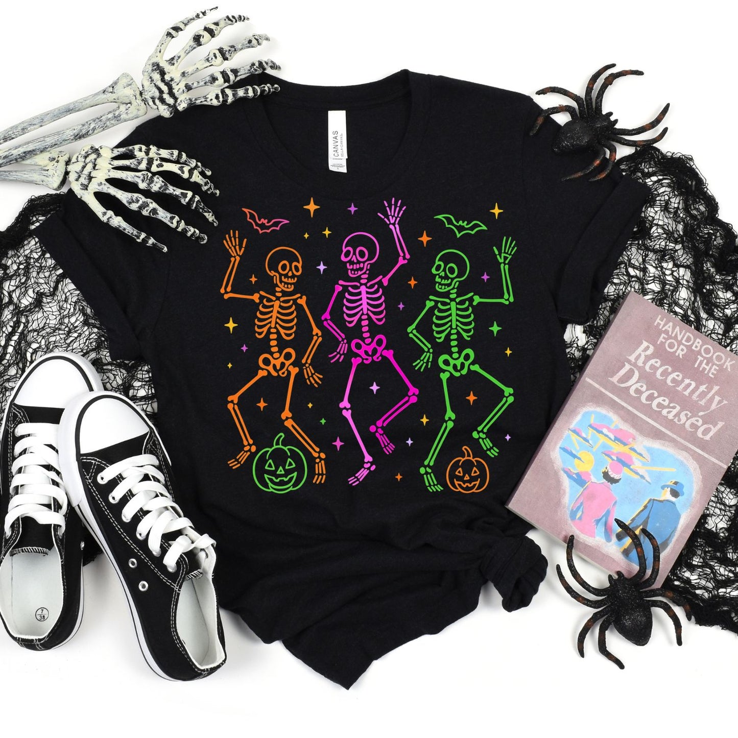 NEON DANCING SKELETONS