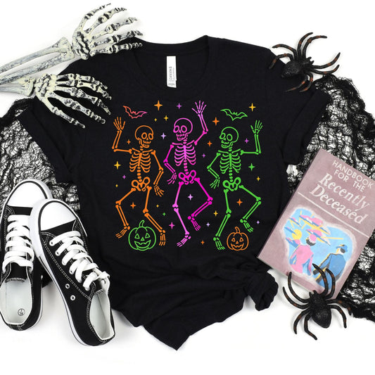 NEON DANCING SKELETONS