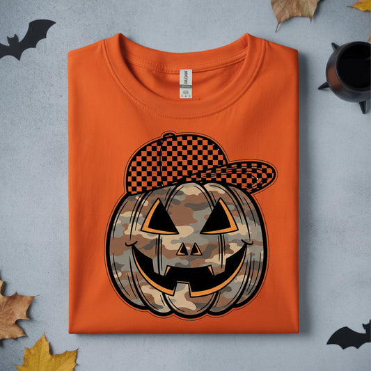CAMO PUMPKIN WITH CHECKERED HAT