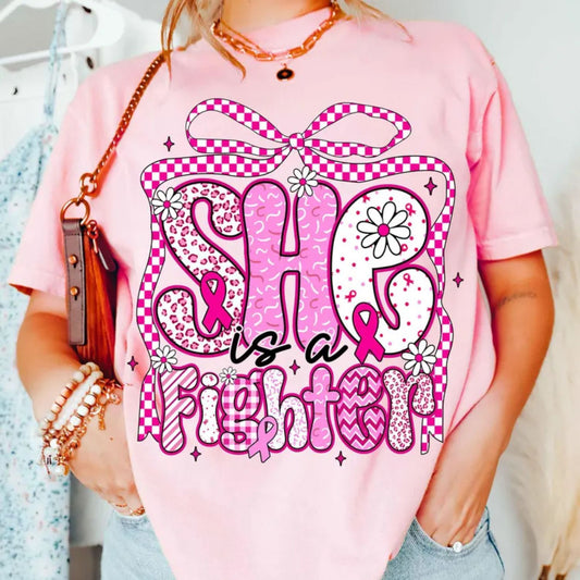 SHE IS A FIGHTER CHECKERED BOW