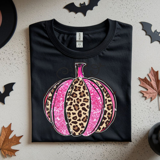 PINK GLITTER AND LEPARD PUMPKIN