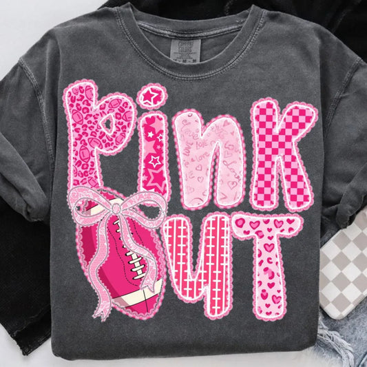 TRENDY PINK OUT FOOTBALL BOW