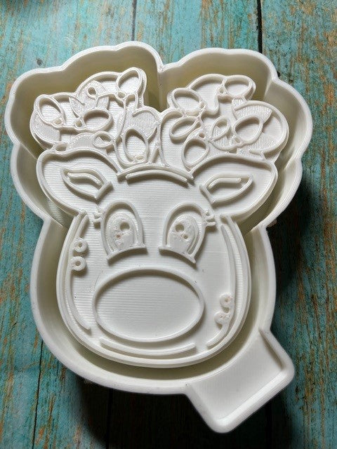 REINDEER W/LIGHT ANTLERS  - Freshie Mold