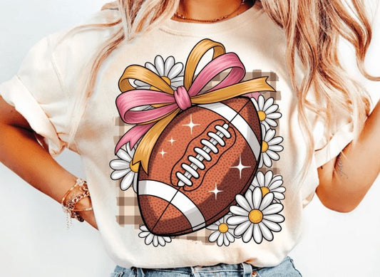 FOOTBALL BOW & DAISIES