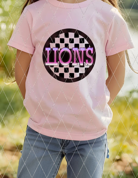 Lions Round Checkered