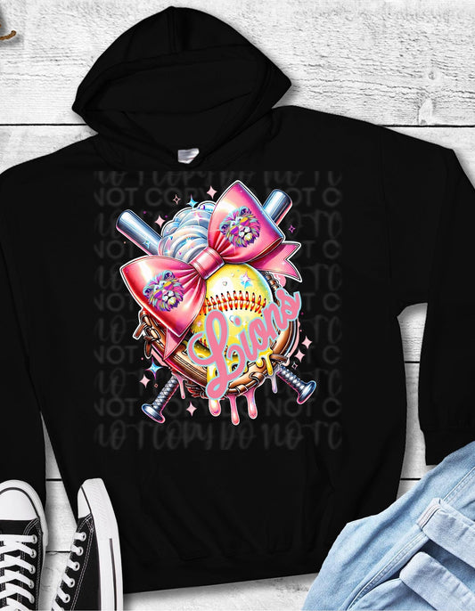 Lions Softball Bow **FF&M CUSTOM DESIGN**