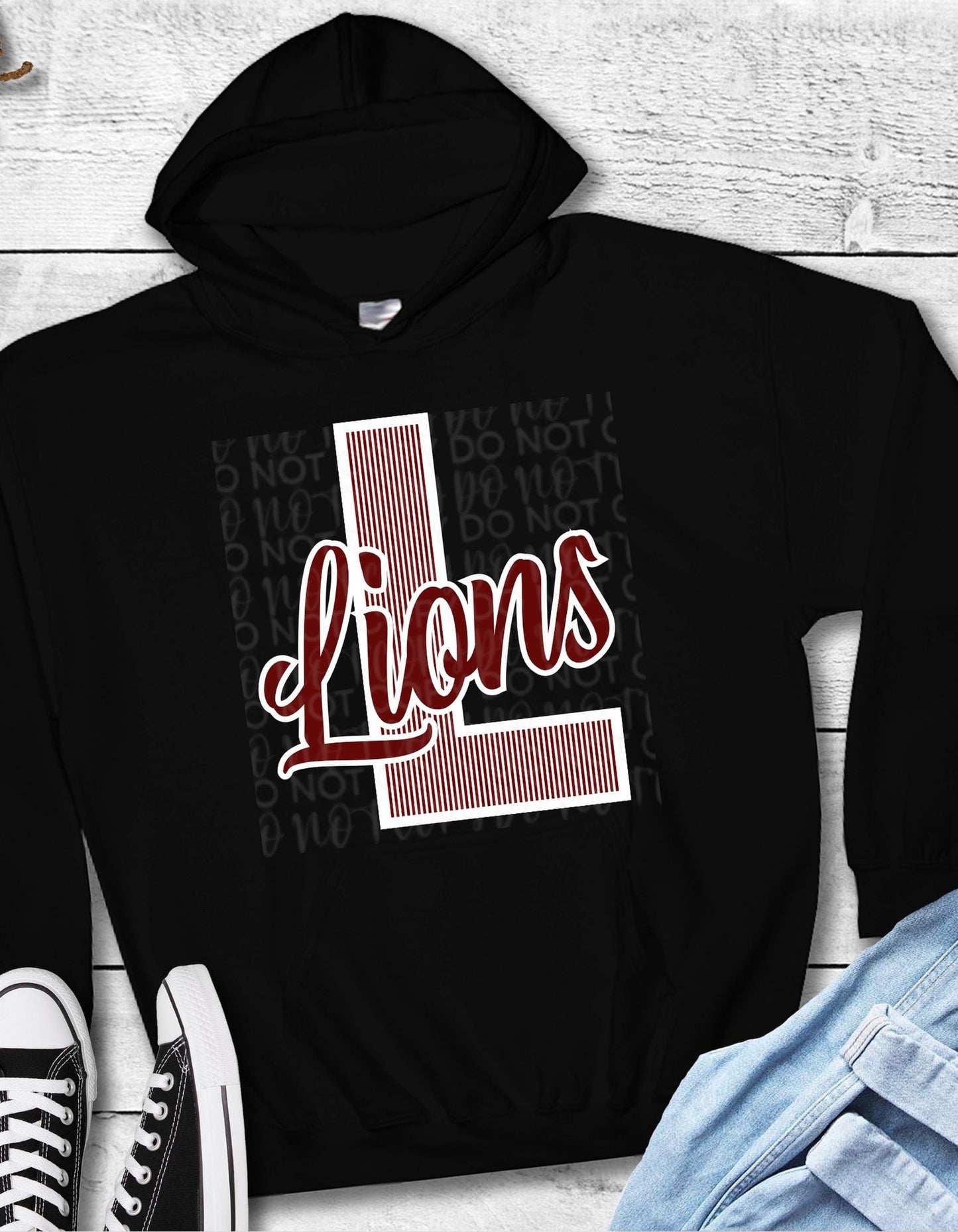Maroon & White Striped L/Lions **FF&M CUSTOM DESIGN**