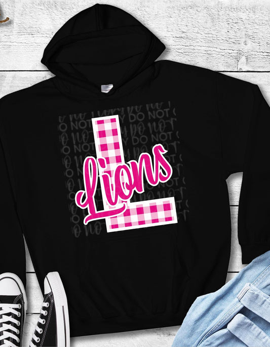 Pink & White Checkered L/Lions **FF&M CUSTOM DESIGN**