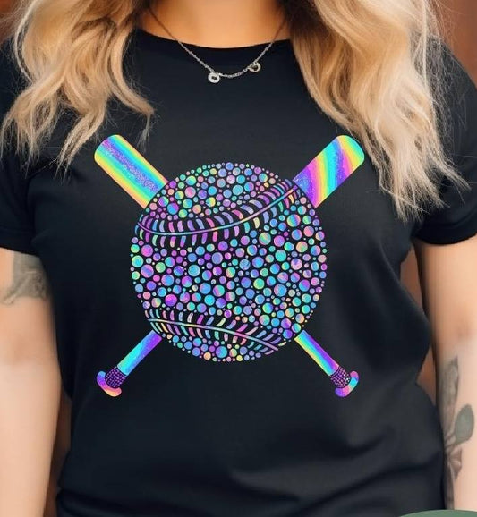 IRIDESCENT SOFTBALL & BATS