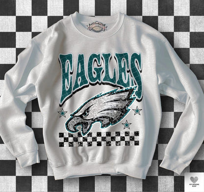 YOUR TEAM GLITTER CHECKERED