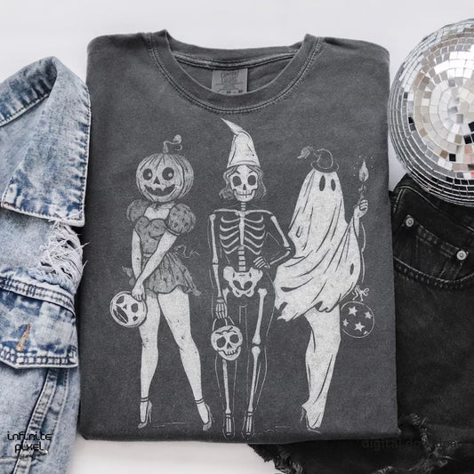 RETRO PUMKIN, SKELETON, GHOST
